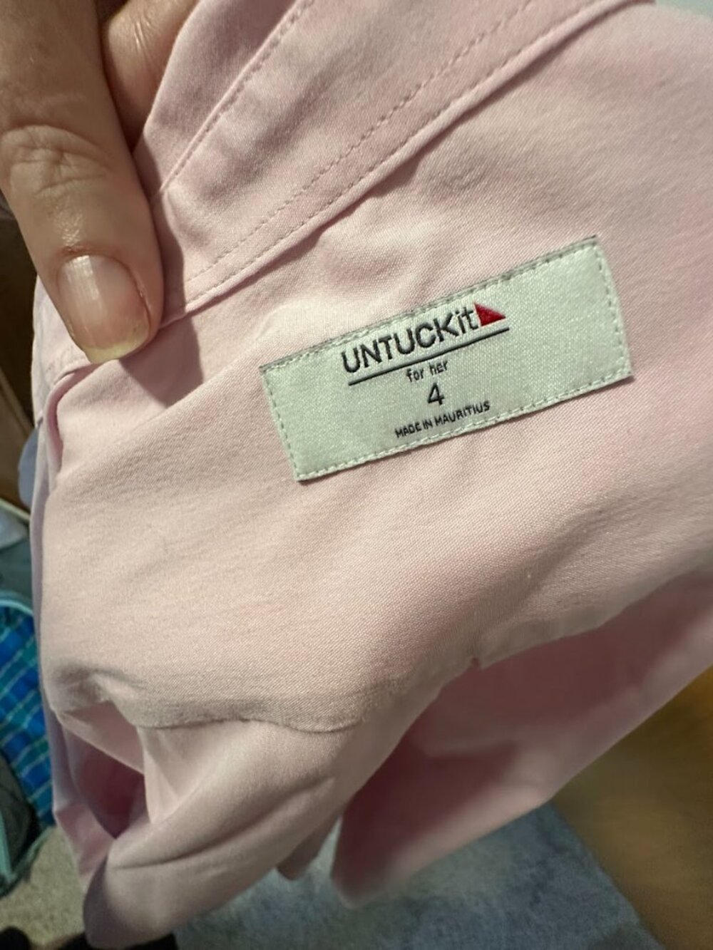Untuckit For Her Women's Pink Long Sleeve Button Up Blouse Women’s‎ Size 4 - Picture 5 of 6